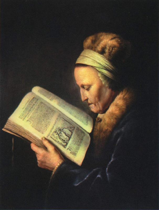 Gerrit Dou Portrait of an old woman reading